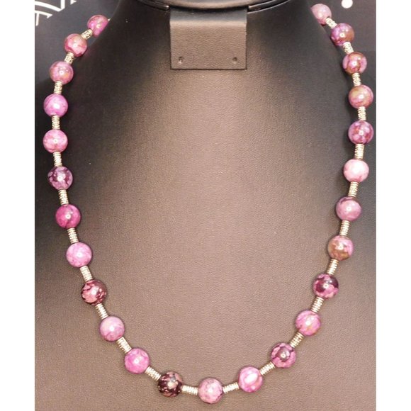 Dyed Purple Agate Necklace - Picture 1 of 3